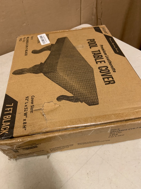 Photo 1 of GoSports 7 ft Premium Leatherette Pool Table Cover - Waterproof & Tearproof - Heavy Duty Indoor & Outdoor Billiard Table Cover