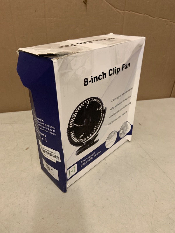 Photo 1 of 10000mAh 30hrs Portable Fan Rechargeable, 8-Inch Battery Operated Clip on Fan, USB Fans, 4 Speeds, Strong Airflow, Sturdy Clamp for Golf Cart Office Desk Outdoor Travel Camping Bed Truck Treadmill