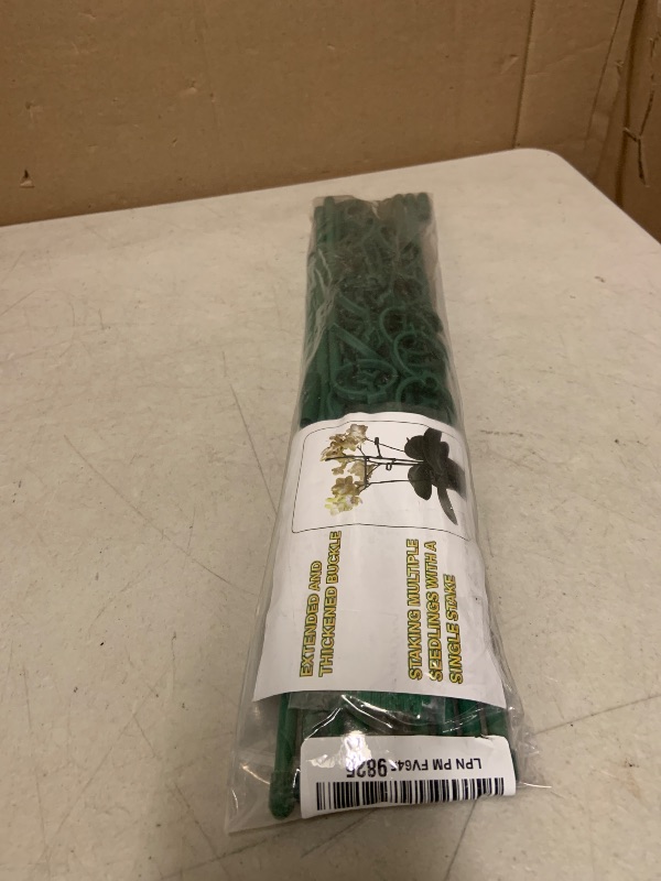 Photo 1 of 18Pcs Plant Stakes,16inch & 12inch Adjustable Plant Support Stake Plant Sticks for Indoor Outdoor Green Poles with Rings Clips & Ties for Potted Plants Monstera Tomato Orchid Flower