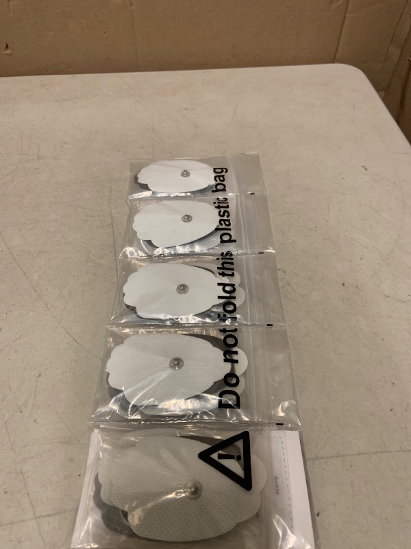 Photo 1 of 20-Pack TENS Unit Replacement Pads, Long-Lasting Snap Electrodes for 50 Times of Use per Pad, Latex-Free TENS Pads Set Compatible with TENS EMS Devices Using 3.5mm Button Lead Wires
