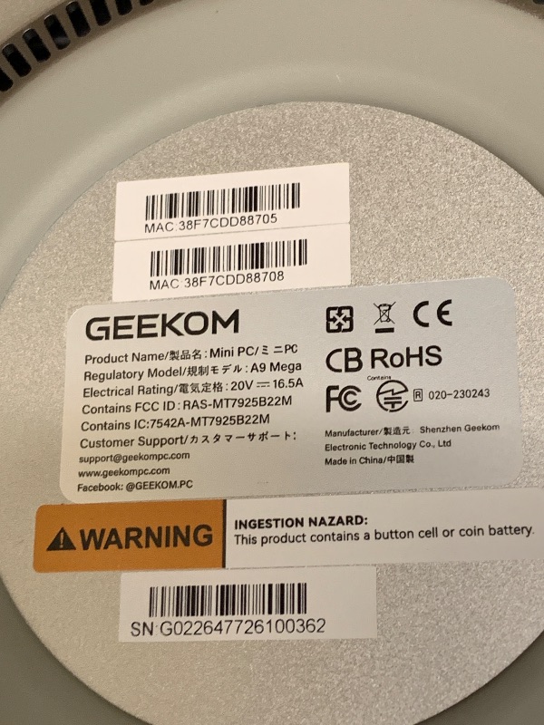 Photo 1 of GEEKOM A9 Mega AI Workstation Desktop PC, Ryzen AI Max+ 395 (126 Tops), 128GB RAM 8000MHz, 2TB SSD, Radeon 8060S (96GB VRAM) for LLM & Gaming, Dual USB4, WiFi 7, 8K Quad Display, Win 11 Pro