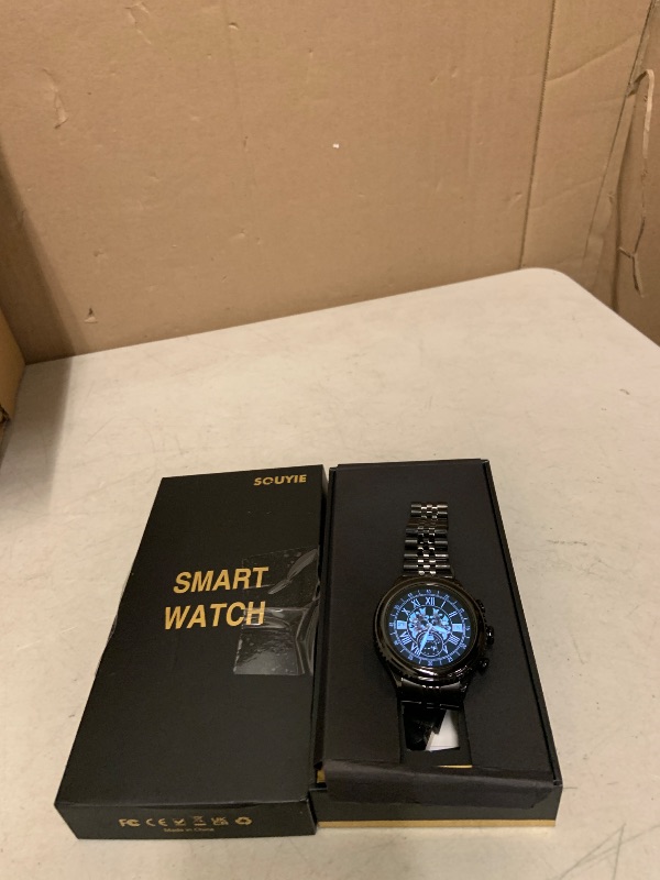 Photo 1 of 2026 Rotating Bezel Smart Watch for Men with Bluetooth Call, Heart Rate, Blood Pressure, SpO2, Sleep Monitor, Waterproof Round Watch with Encoder Knob, 1.32" AMOLED Display, Compatible Android and iOS