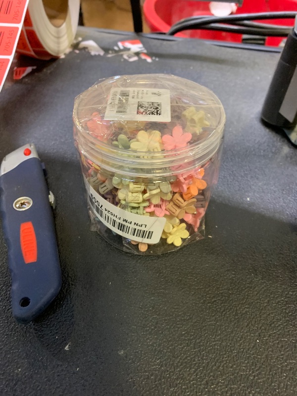 Photo 1 of 100Pcs Colorful Mini Flower Hair Clips, TEBIEKOY Small Hair Clips Mini Claw Clips Cute Jaw Clips Hair Pins Hair Barrettes Hair Accessories for Women Teens