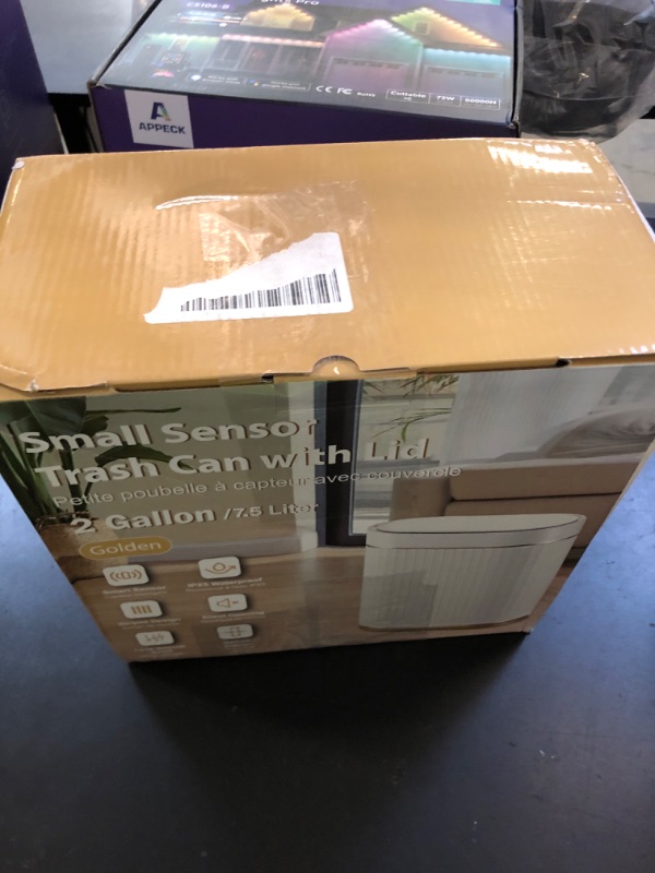 Photo 1 of SYNCVIBE Bathroom Trash Can with Lid Automatic 2 Gallon Motion Sensor Garbage Bin, 7.5 Liter Smart Trash Bin Bathroom Decor, Plastic Garbage Can, Narrow Trash Can for Bedroom, Office, Living Room