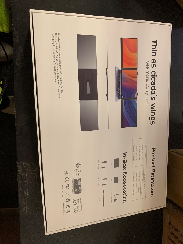 Photo 1 of 14" Triple Laptop Screen Extender, 1080P FHD IPS Ultra-Slim Portable Dual Monitor for Laptop, USB C HDMI Plug-Play Monitor Extender for Triple Display for MacOS/Windows, Fits 13-17.3" Laptops