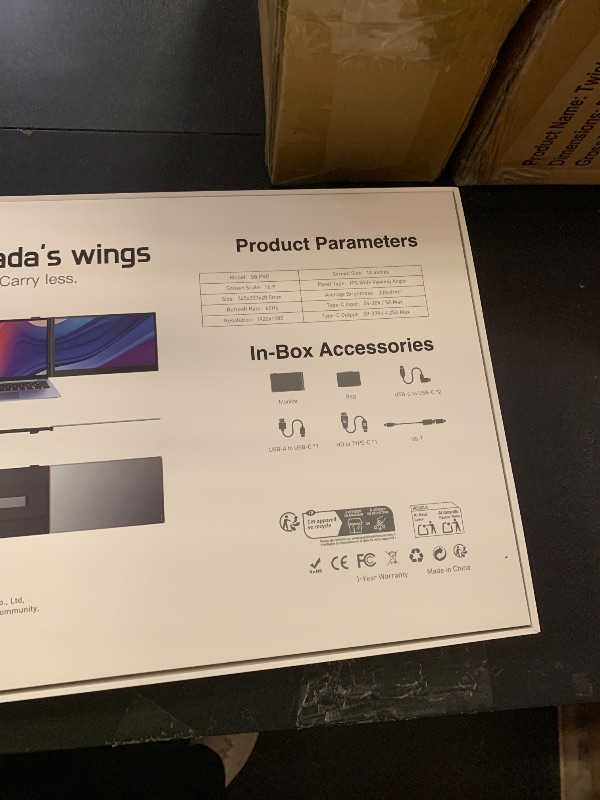 Photo 1 of 14" Triple Laptop Screen Extender, 1080P FHD IPS Ultra-Slim Portable Dual Monitor for Laptop, USB C HDMI Plug-Play Monitor Extender for Triple Display for MacOS/Windows, Fits 13-17.3" Laptops