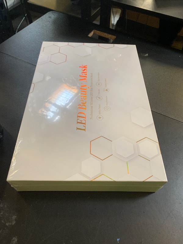 Photo 1 of Yahi Red Light Photon Facial & Neck Mask with Remote Control, 7 Custom Modes with Infrared, Portable & Rechargeable with Timer for Home Use, 175 High-Density Light Beads, White