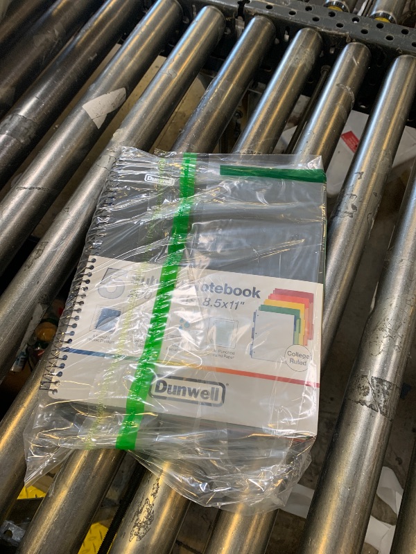 Photo 1 of Dunwell 5-Subject Notebook, College Ruled, Colorful Movable Pocket Dividers with Tabs, Front/Back Plastic Covers, 200 Sheets (400 Pages) of 3-Hole Punch Perforated 8.5x11 Paper