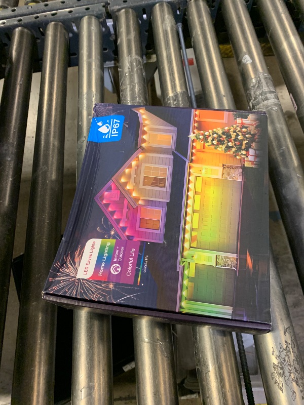 Photo 1 of POOFZY Permanent Outdoor Lights for House,200ft RGB+IC Smart Outdoor Decor, 50 Scene Modes,App/Remote Control,for Christmas,Halloween,Daily & Holiday Party Decor,House Roof Lighting