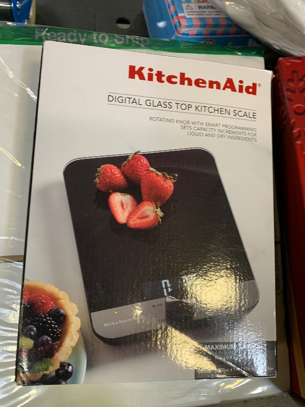 Photo 1 of KitchenAid KQ908 Glass Surface 11 Pound Capacity Digital Kitchen and Food Scale, Black