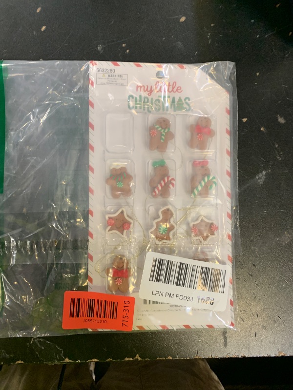 Photo 1 of 12 pc Mini Gingerbread Christmas Tree Ornaments