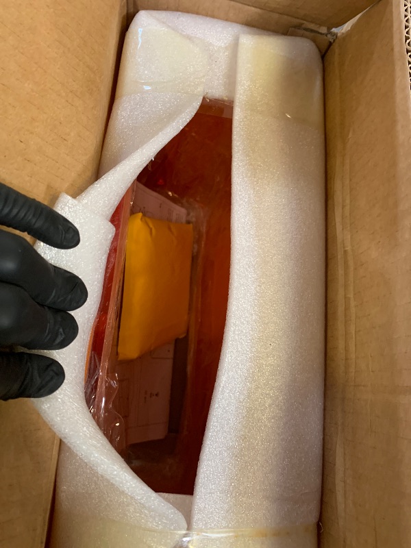 Photo 1 of Acrylic End Table Record Player Table with Storage Shelf Clear Side Table Nightstand, Orange