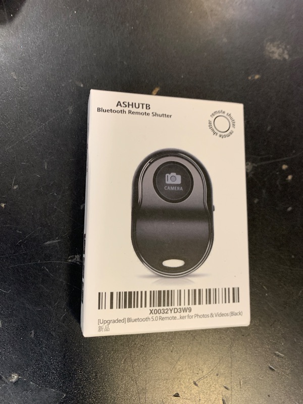 Photo 1 of [Upgraded] Bluetooth 5.0 Remote Shutter for iPhone & Android Camera Wireless Remote Control Selfie Button for iPad iPod Tablet, HD Selfie Clicker for Photos & Videos (Black)