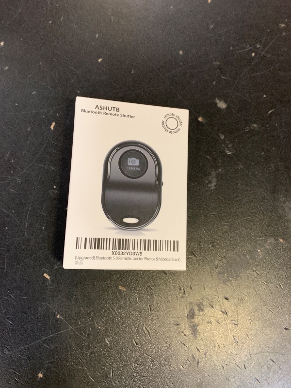 Photo 1 of [Upgraded] Bluetooth 5.0 Remote Shutter for iPhone & Android Camera Wireless Remote Control Selfie Button for iPad iPod Tablet, HD Selfie Clicker for Photos & Videos (Black)