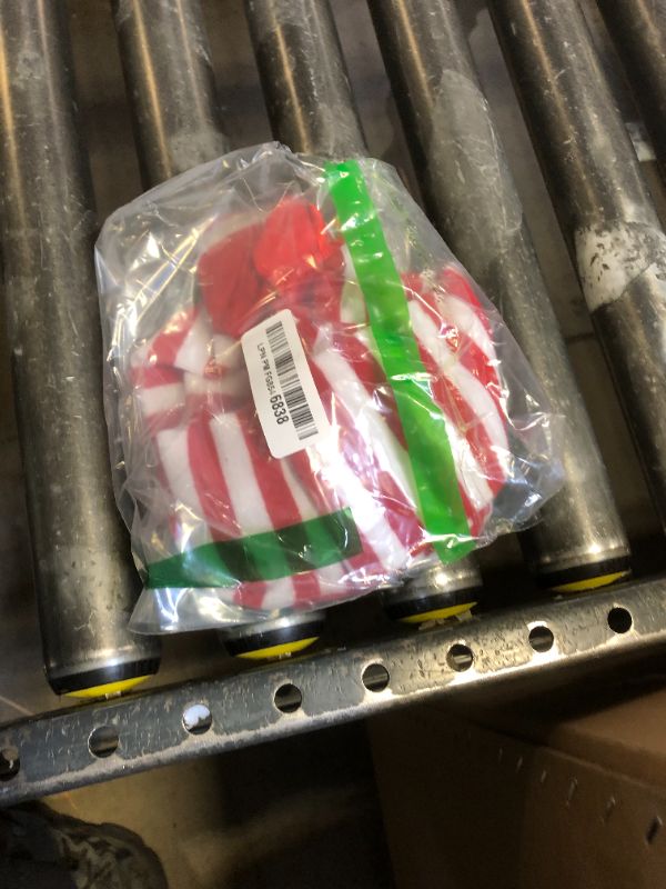 Photo 1 of Chritmas Long Striped Socks for Women Classic Red & White Striped Over Knee Socks for Lady Cosplay