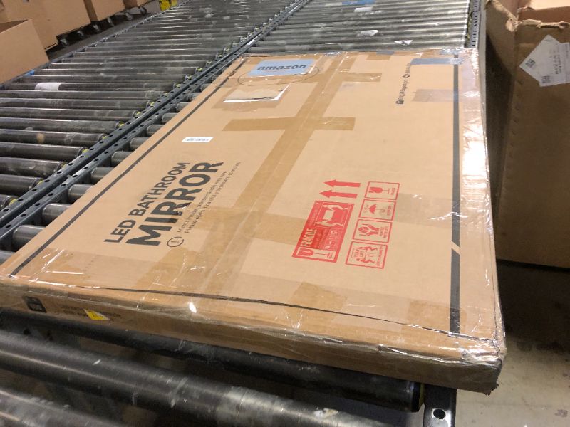 Photo 1 of Keonjinn 24 x 36 Inch Oval LED Mirror with Backlit, Pill-Shaped Backlit Mirror Bathroom with HD Tempered Glass, UL-Listed Driver, 3000K/4500K/6500K, Defogging, Lighted Mirrors for Bathroom Wall