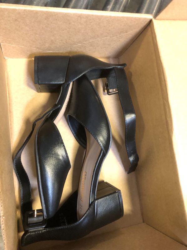 Photo 1 of DREAM PAIRS ANNEE Pointed Toe Low Chunky Heels Pump Shoes,Size 7 Black-Pu,ANNEE-W size 7