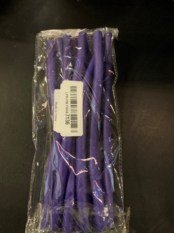 Photo 1 of 10 Pieces Flexible Curling Rods Twist Foam Hair Rollers Soft No Heat Curlers for Long & Short Women's Hair (0.31 x 9.4 Purple, Hot Curly Style)