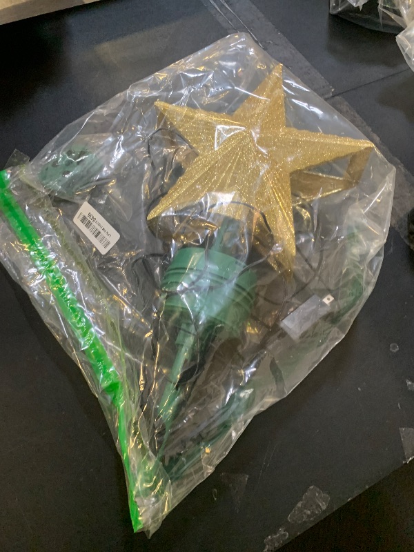 Photo 1 of [with Adjustable Base] 8.2 inch Christmas Star Tree Topper Projector with 4 Patterns and LED Lights Rotatable Projector Christmas Tree Star Topper Plug in for Indoor Office Xmas(4 Patterns, 3m Cable)