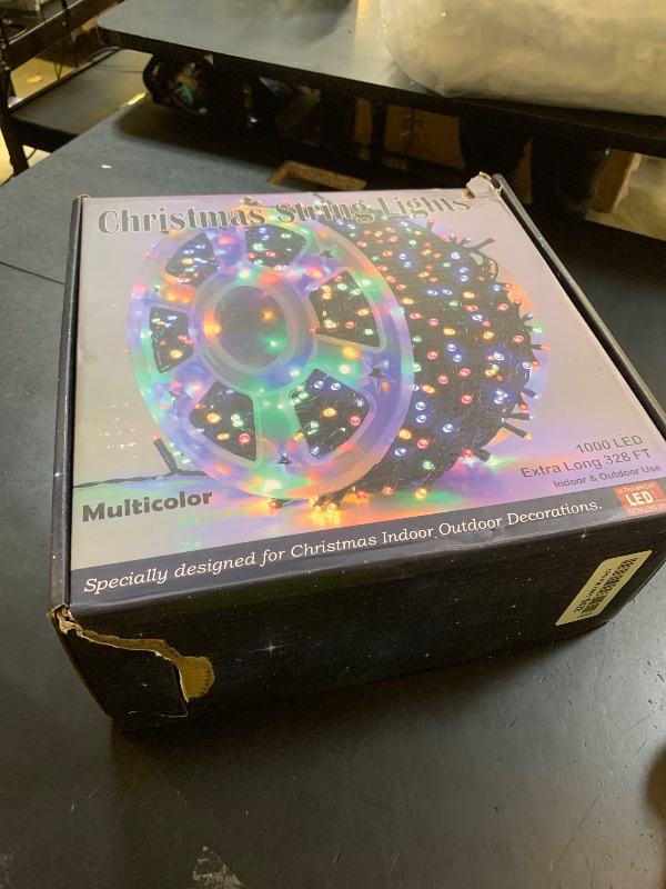 Photo 1 of WATERGLIDE 1000 LED Christmas String Lights, 328 FT Green Wire LED Decorative Fairy Lights with Remote & 8 Modes, Waterproof for Outdoor Xmas Holiday Party Garden Wedding Home Decor, Multicolor