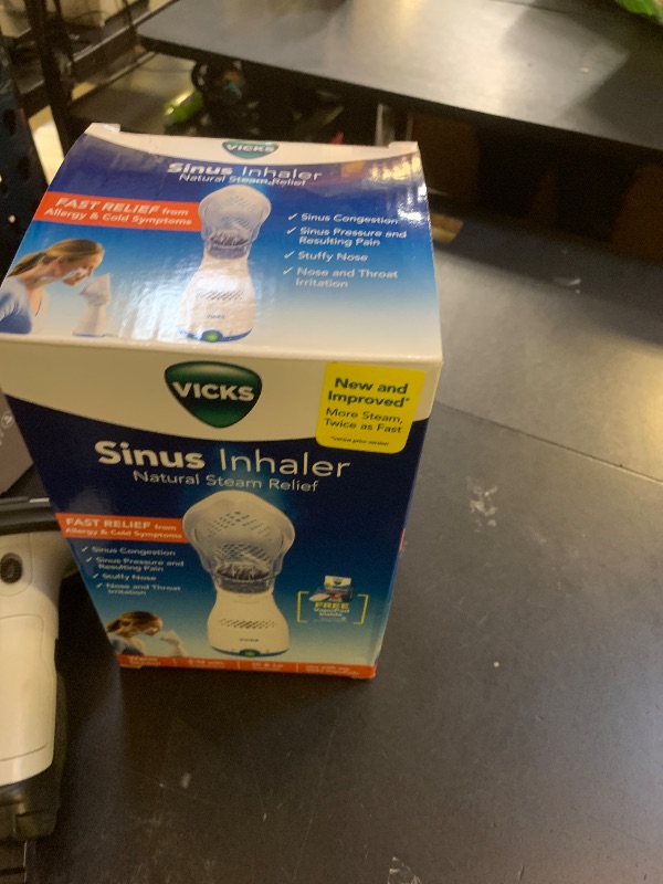Photo 1 of Vicks Sinus Inhaler - Non-Medicated Steam Relief for Allergies, Congestion, Cough & Colds, Vocal Steamer, Soothes Nasal & Throat Passages, Works with VapoPads (1 Included)