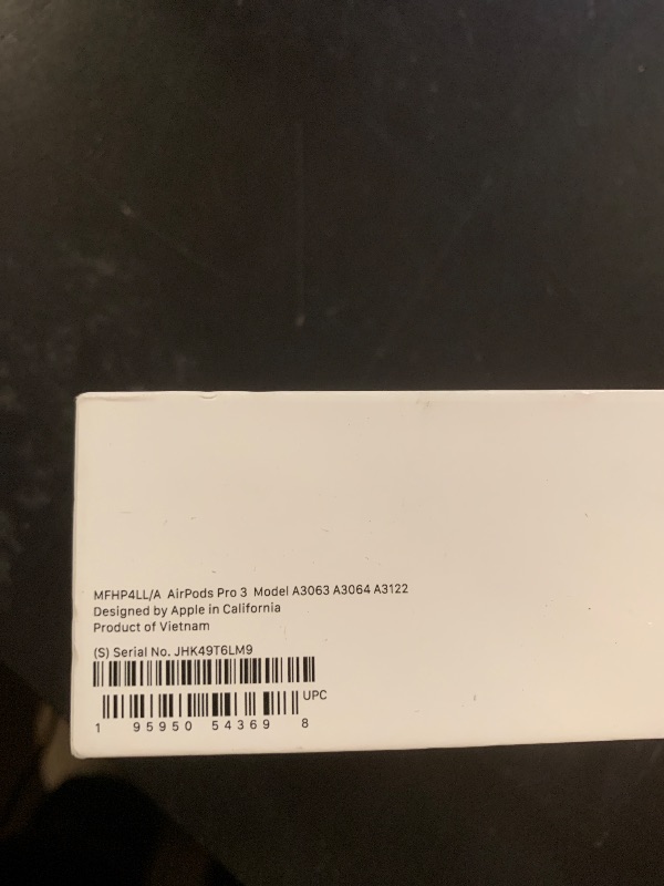 Photo 1 of Apple AirPods Pro 3 Wireless Earbuds, Active Noise Cancellation, Live Translation, Heart Rate Sensing, Hearing Aid Feature, Bluetooth Headphones, Spatial Audio, High-Fidelity Sound, USB-C Charging