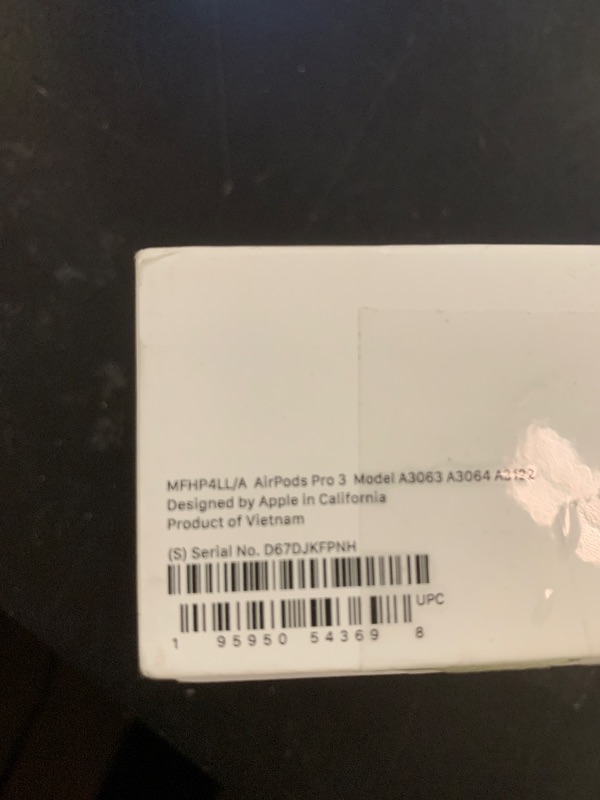 Photo 1 of Apple AirPods Pro 3 Wireless Earbuds, Active Noise Cancellation, Live Translation, Heart Rate Sensing, Hearing Aid Feature, Bluetooth Headphones, Spatial Audio, High-Fidelity Sound, USB-C Charging