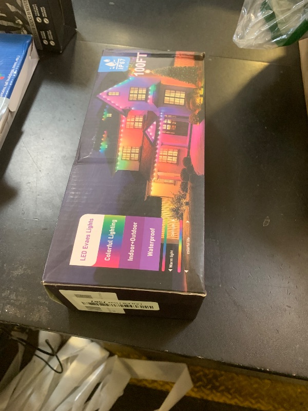 Photo 1 of 100FT Permanent Outdoor Lights for House, 2025 RGB LED Waterproof Christmas Lights Outdoor with Smart APP Remote Control, Outside Eaves Lighting House Decor for Holiday, Halloween, Roof, Party, Daily