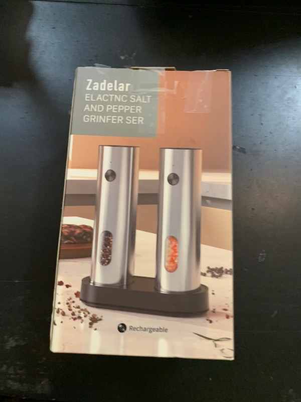 Photo 1 of Salt and Pepper Grinder Set Electric,Rechargeable Salt and Pepper Shakers Stainless Steel with USB C Dual Charging Base,Upgraded Large Capacity,Adjustable Coarseness,LED Light,Ideal for Mom