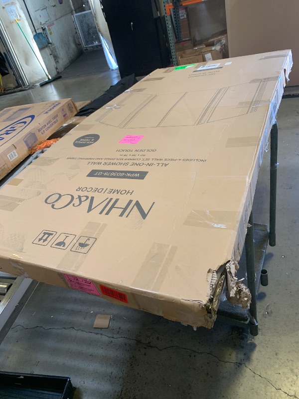 Photo 1 of Shower Surround Kits – Waterproof Wall Panels for Shower – Glossy Finish & Seamless Pattern – Easy to Install Over Any Surface – Leakproof Design (60'' x 35.5'' x 78'') – Champagne