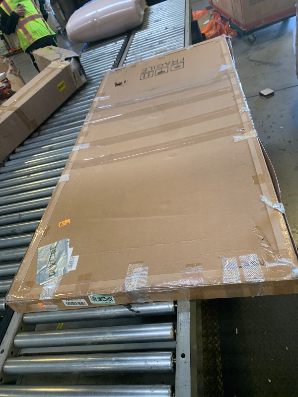 Photo 1 of Rustic Farmhouse Full Length Mirror with Stand 71"X32" Large Wood Frame Floor Mirror, Leaning or Wall Mounted Free Standing Mirror for Entryway Bedroom Living Room, Tempered Glass, Brown