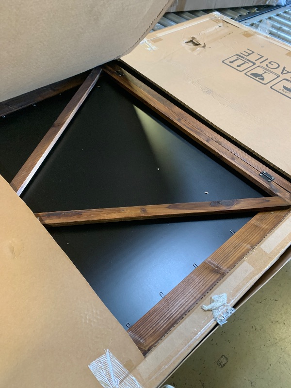 Photo 1 of Rustic Farmhouse Full Length Mirror with Stand 71"X32" Large Wood Frame Floor Mirror, Leaning or Wall Mounted Free Standing Mirror for Entryway Bedroom Living Room, Tempered Glass, Brown