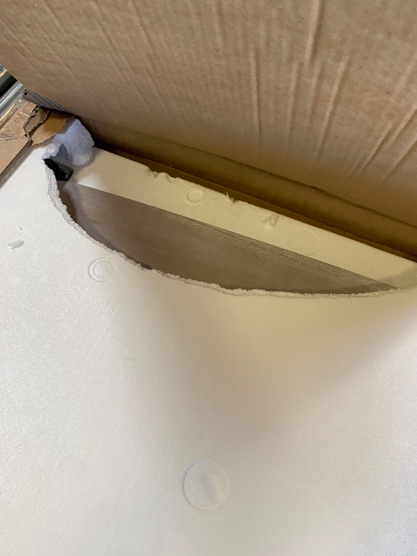 Photo 1 of 46" Sintered Stone Dining Table, Modern Horse Belly Type White Kitchen Table with Sturdy Metal Legs, Durable & Scratch-Resistant Surface for Dining Room/Kitchen/Office?Chairs not Included? (46 inch)