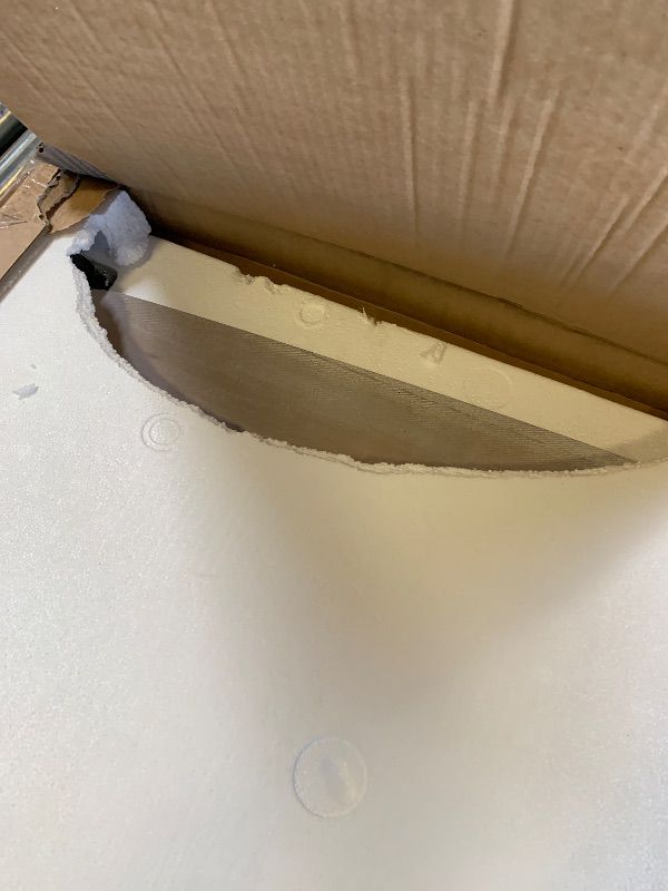 Photo 1 of 46" Sintered Stone Dining Table, Modern Horse Belly Type White Kitchen Table with Sturdy Metal Legs, Durable & Scratch-Resistant Surface for Dining Room/Kitchen/Office?Chairs not Included? (46 inch)