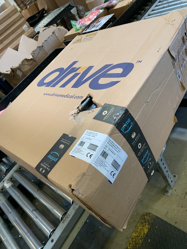 Photo 1 of Drive Medical Blue Streak Lightweight Wheelchair - Portable Folding Mobility Aid - Swing-Away Footrests - Desk Arms - Durable Steel Frame - Easy Transport & Storage - 18-Inch Seat