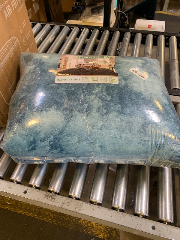 Photo 1 of Area Rugs 9x12 Living Room, Large Area Rug Shag Shaggy Carpet Soft Plush Furry Bedside Rug, Machine Washable Area Rugs for Bedroom Kids Girls Boys Anti Slip(9 x 12, Dark Blue Tie-Dyed)