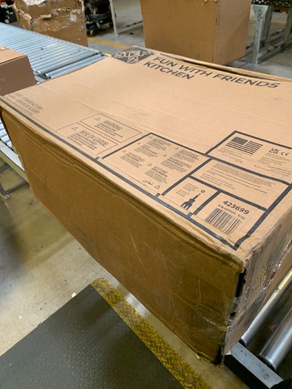 Photo 1 of Step2 Fun with Friends Kids Kitchen Playset, Indoor/Outdoor Kitchenette with Lights & Sounds, Durable Plastic, 25-Piece Toy Accessories, Toddlers 2+ Years, Gray