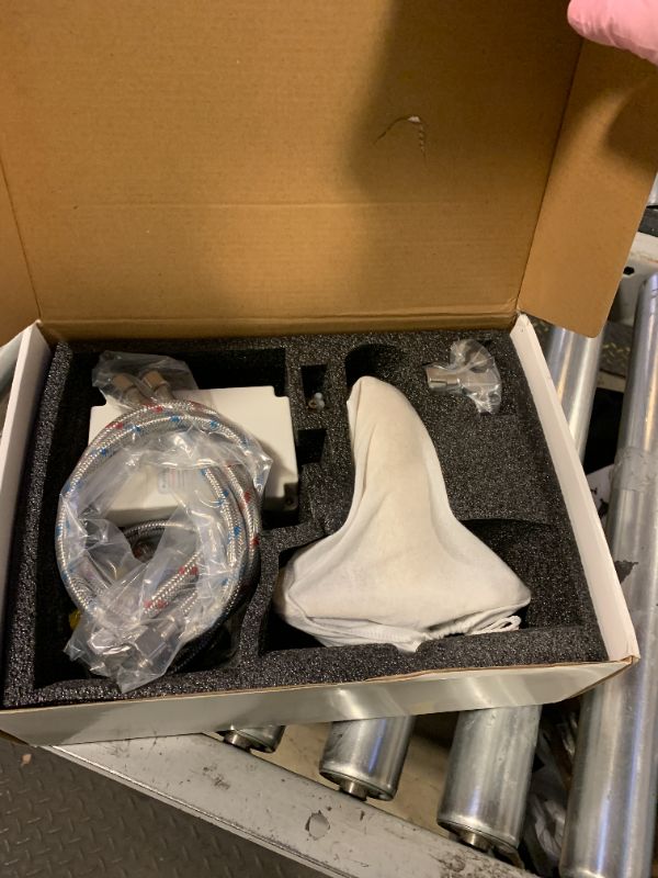 Photo 1 of Luxice Polish Gold Touchless Bathroom Sink Faucet - Automatic Motion Sensor Battery Opertated with Temperature Mixing Valve for Commercial Lavatory