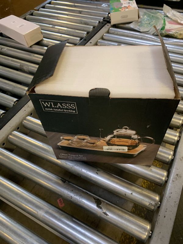 Photo 1 of Wlasss Glass Teapot Set with 4 Teacups, 1500 ml/50 oz Tea Pot with Infusers for Loose Tea and Flower Tea, Stovetop and Microwave Safe Borosilicate Glass Tea Kettle, Tea Gift Sets for Christmas