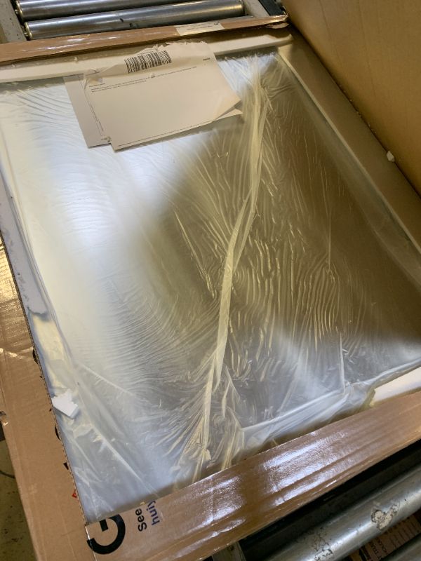 Photo 1 of GOLOMO 28x32 Inch Silver Framed Mirror, Silver Rounded Rectangle Bathroom Vanity Mirror for Wall, Silverish Painted, Shatterproof, Anti-Rust (Horizontal/Vertical)