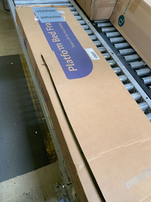 Photo 1 of OLEVS Full Bed Frame with Headboard, Metal Platform Bed Full Size with 2-Tier Storage, LED Light & Charging Station Type C, No Box Spring Needed