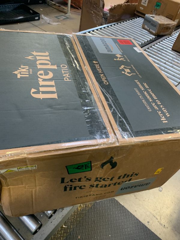 Photo 1 of TIKI Patio Fire Pit Bundle – 25-Inch Smokeless Wood Burning Outdoor Fire Pit for Backyard, Patio, Deck & Garden with Removable Ash Pan, Stand & Weather-Resistant Cover – Modern Black Stainless Steel