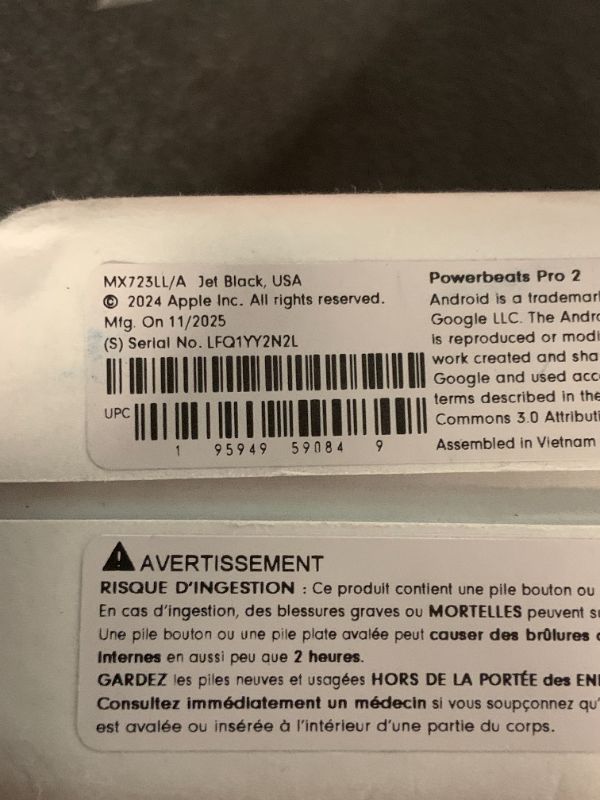 Photo 1 of Beats Powerbeats Pro 2 - Wireless Noise Cancelling Workout Earbuds with Secure- Fit Earhooks, Up to 45-Hour Battery with Charging Case, Sweat & Water Resistant, Heart Rate Monitoring - Jet Black
