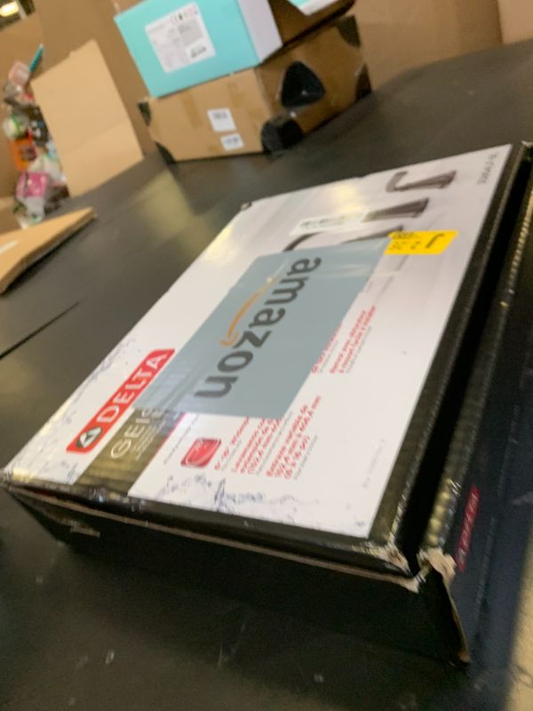 Photo 1 of Delta Geist Matte Black Bathroom Faucet 3 Hole, 8 Inch Widespread Bathroom Sink Faucet for Vanity, Push-Pop Drain Assembly, Matte Black 35864LF-BL