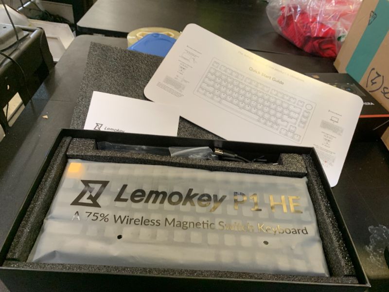 Photo 1 of LEMOKEY P1 HE 75% Wireless Custom Mechanical Gaming Keyboard with Gateron Double-Rail Magnetic Switches Knob Version, QMK 2.4 GHz Bluetooth 5.2 RGB Backlight Compatible with Mac Windows Linux-Black
