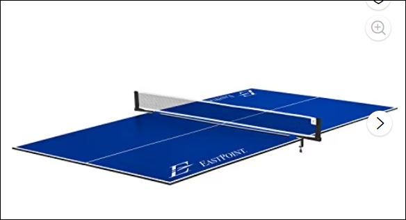 Photo 1 of * SEE CLERK NOTES* EastPoint Sports Ping Pong Conversion Top, Foldable Billiard Table Tennis Topper, Lightweight and Portable, Zero Assembly Required, Blue *TABLE SCRATCHED UP*
