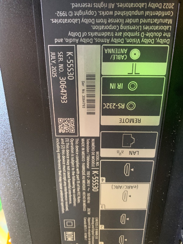 Photo 1 of Sony 55-Inch 4K Ultra HD BRAVIA 3 LED Smart TV with Google TV, LED Flat Screen, Dolby Vision HDR, Google TV, Exclusive PS5 Features, (K-55S30)