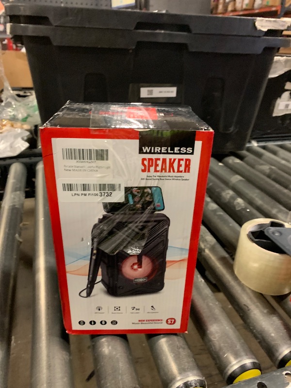 Photo 1 of Portable Bluetooth Speaker with RGB Multicolor Rhythm Light, Portable Bluetooth Speaker with Microphone, Support USB/TF/FM/AUX/TWS, Suitable for Home Party