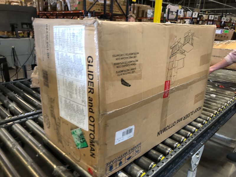 Photo 1 of Storkcraft Premium Hoop Glider & Ottoman (White/Gray) — GREENGUARD Gold Certified Nursery Glider, Solid Wood Craftsmanship, Smooth-Gliding, Award-Winning