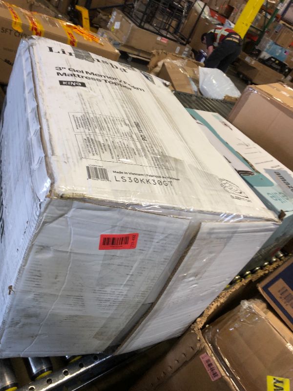 Photo 1 of Linenspa Memory Foam Mattress Topper - 3 Inch Gel Infused Memory Foam - Plush Feel - Cooling and Pressure Relieving - CertiPUR Certified - Dorm Room Essentials - King Size